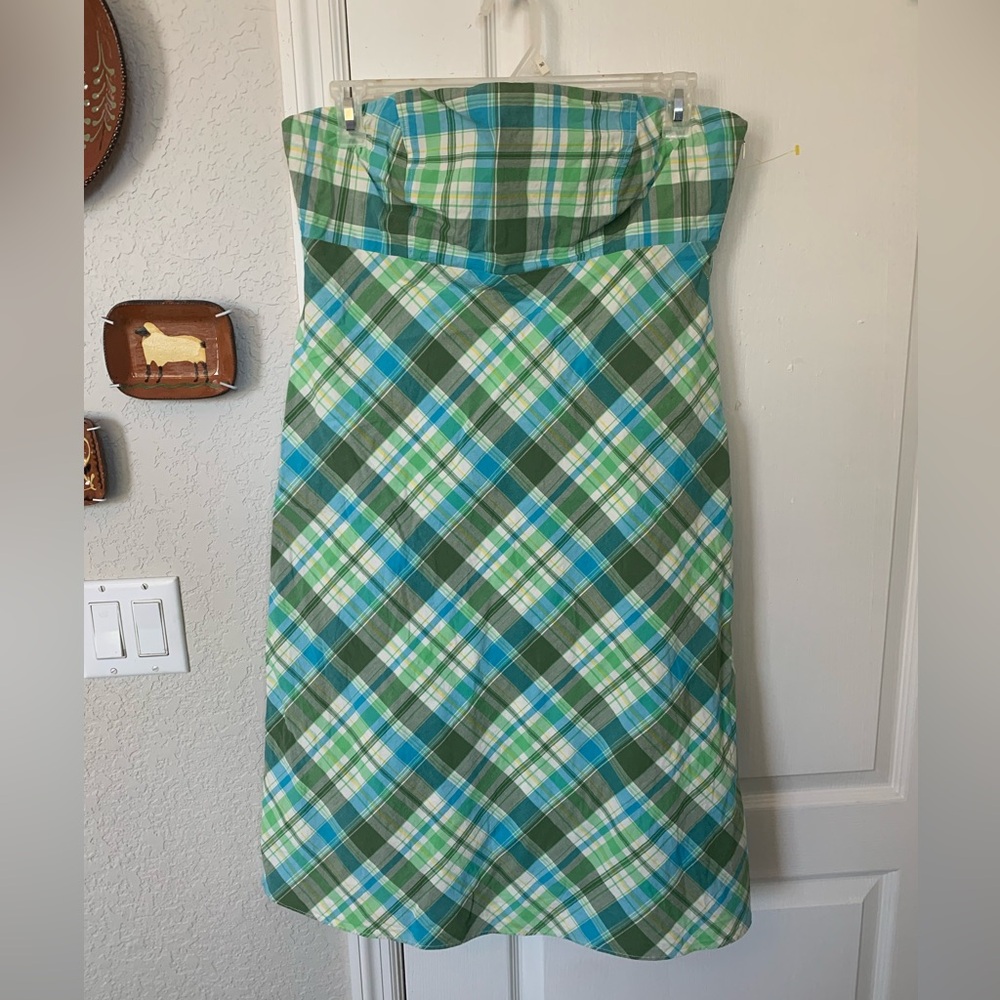 Gap Plaid Strapless Sundress, Size 14